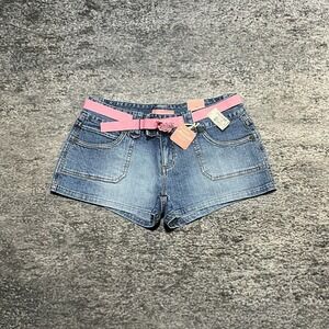 Aeropostale Denim Shorts Mini Womens 9/10 (32") Blue Vintage Y2K Micro‎ Grunge